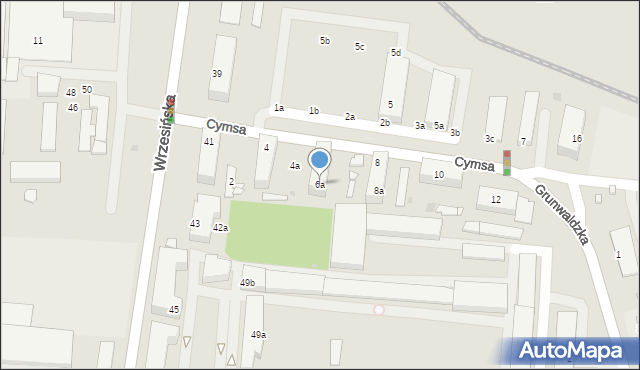 Gniezno, Cymsa Pawła, 6a, mapa Gniezna