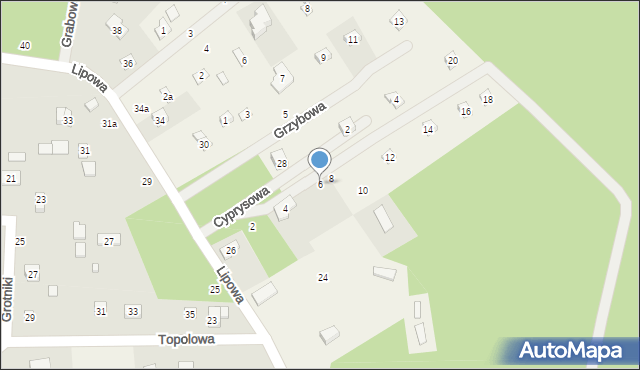 Grotniki, Cyprysowa, 6, mapa Grotniki