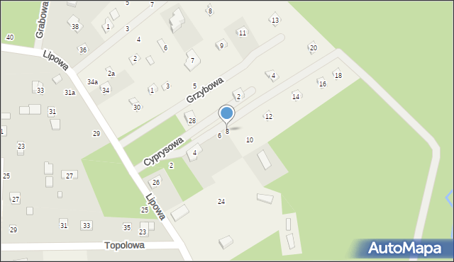 Grotniki, Cyprysowa, 8, mapa Grotniki