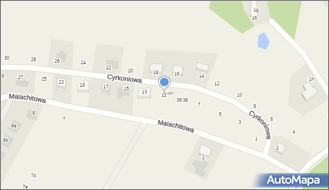 Grzepnica, Cyrkoniowa, 11, mapa Grzepnica