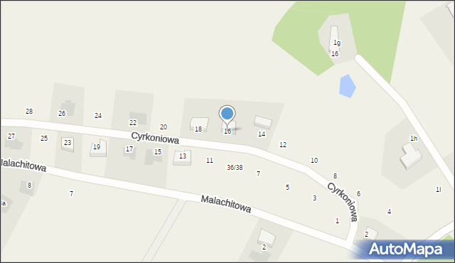 Grzepnica, Cyrkoniowa, 16, mapa Grzepnica