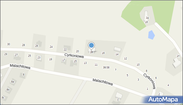 Grzepnica, Cyrkoniowa, 18, mapa Grzepnica