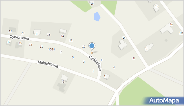 Grzepnica, Cyrkoniowa, 8, mapa Grzepnica