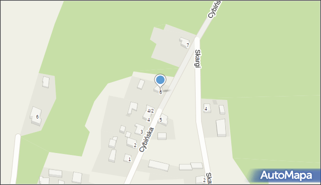 Grzmiąca, Cybińska, 6, mapa Grzmiąca