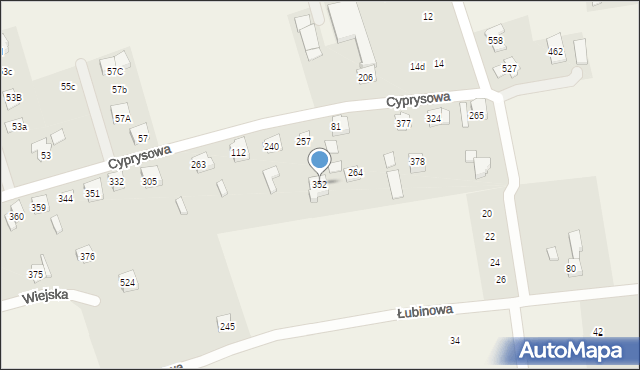 Jaworze, Cyprysowa, 352, mapa Jaworze