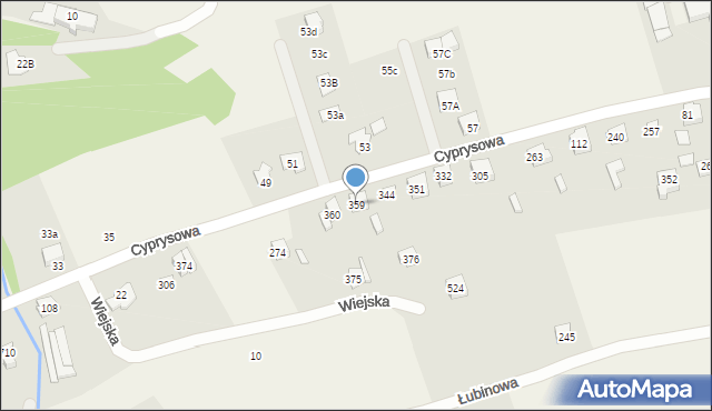 Jaworze, Cyprysowa, 359, mapa Jaworze