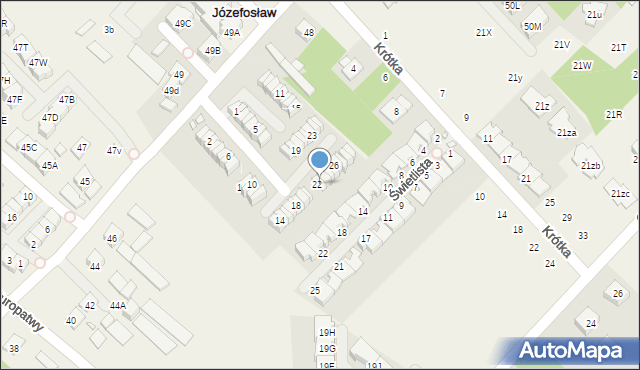 Józefosław, Cynamonowa, 22/1, mapa Józefosław