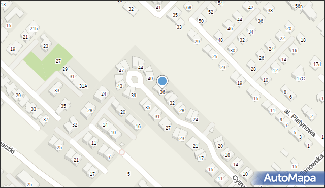 Józefosław, Cytrusowa, 36, mapa Józefosław