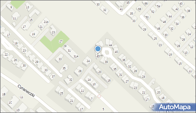 Józefosław, Cytrusowa, 43, mapa Józefosław