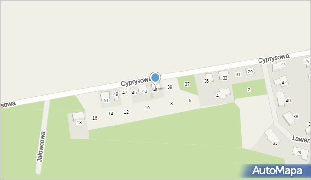 Kicin, Cyprysowa, 41, mapa Kicin