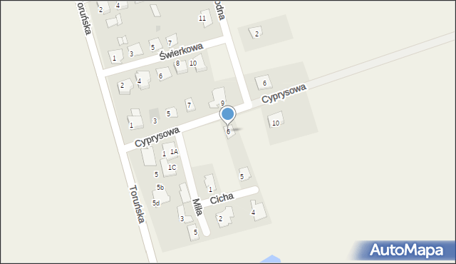 Kijewo Królewskie, Cyprysowa, 6, mapa Kijewo Królewskie