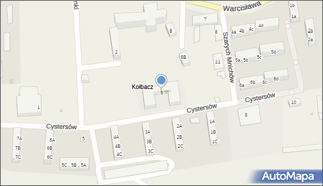 Kołbacz, Cystersów, 9, mapa Kołbacz