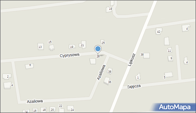 Koronowo, Cyprysowa, 18, mapa Koronowo