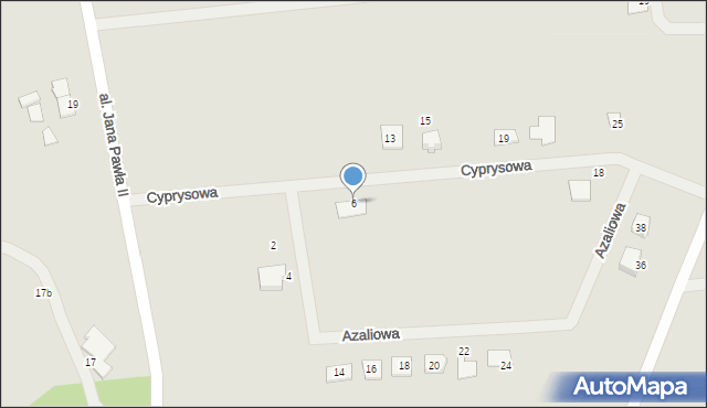 Koronowo, Cyprysowa, 6, mapa Koronowo