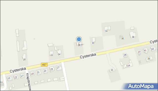 Ląd, Cysterska, 26, mapa Ląd