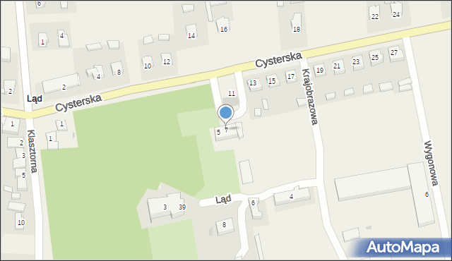 Ląd, Cysterska, 7, mapa Ląd