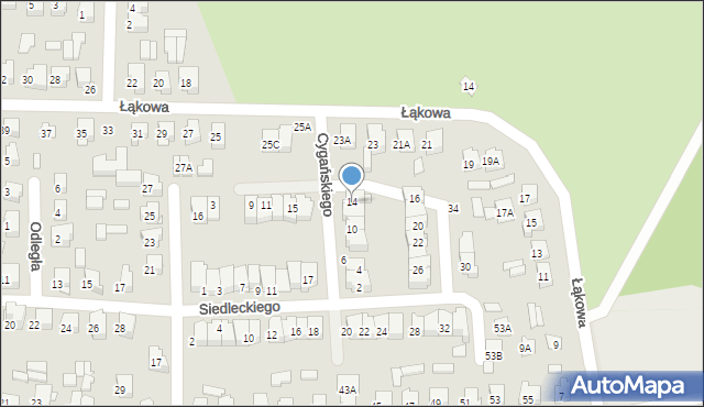 Łapy, Cygańskiego Mateusza, 14, mapa Łapy