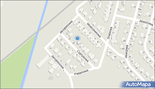 Legnica, Cyprysowa, 14, mapa Legnicy