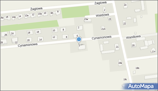 Marynino, Cynamonowa, 1, mapa Marynino