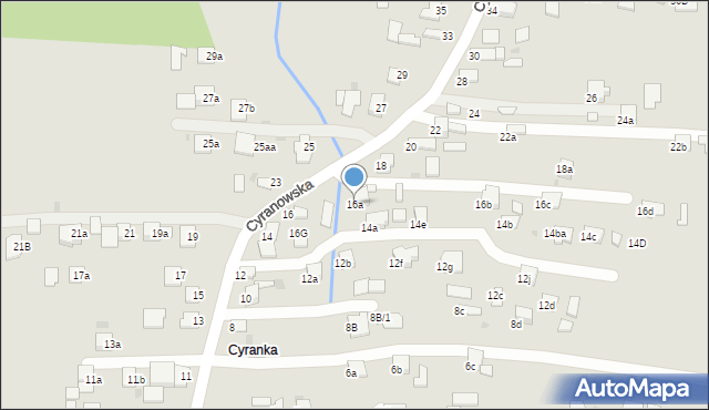 Mielec, Cyranowska, 16a, mapa Mielca