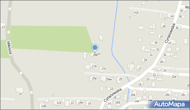 Mielec, Cyranowska, 29a, mapa Mielca