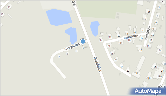 Olsztynek, Cytrynowa, 1, mapa Olsztynek