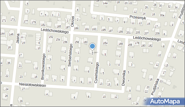 Ostrów Wielkopolski, Cywińskiego Anastazego, 2, mapa Ostrów Wielkopolski