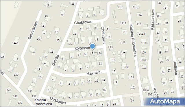 Ostrowiec Świętokrzyski, Cyprysowa, 8, mapa Ostrowiec Świętokrzyski