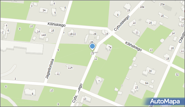 Otwock, Cybulskiego Hipolita, 13, mapa Otwock