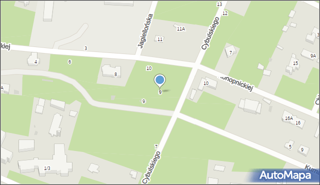 Otwock, Cybulskiego Hipolita, 9, mapa Otwock
