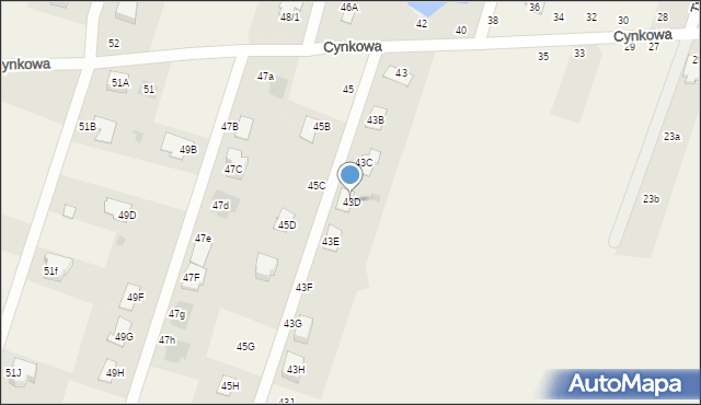 Piątkowisko, Cynkowa, 43D, mapa Piątkowisko