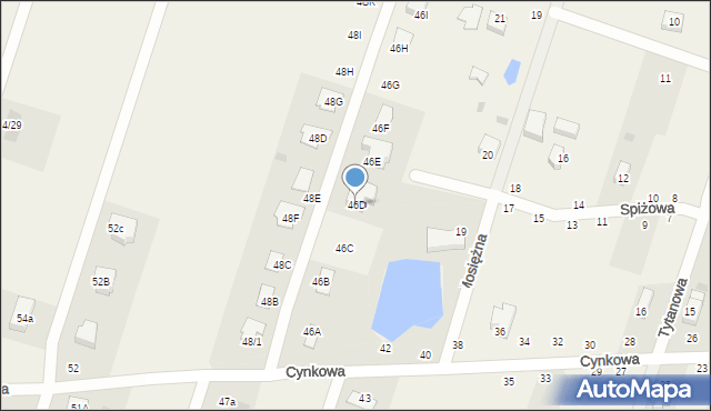 Piątkowisko, Cynkowa, 46D, mapa Piątkowisko