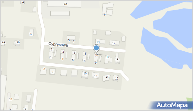 Pietrzykowice, Cyprysowa, 10, mapa Pietrzykowice