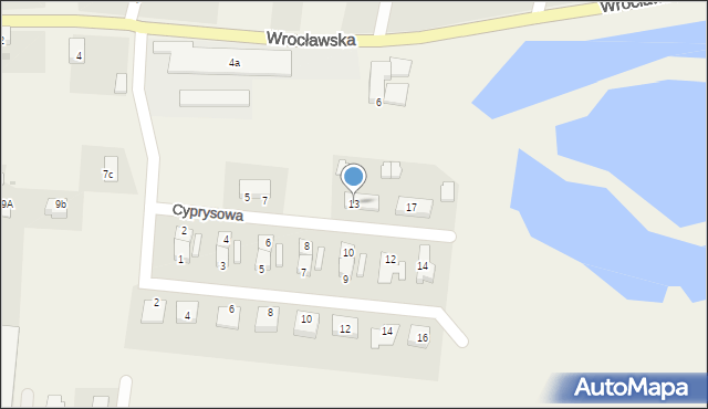 Pietrzykowice, Cyprysowa, 13, mapa Pietrzykowice