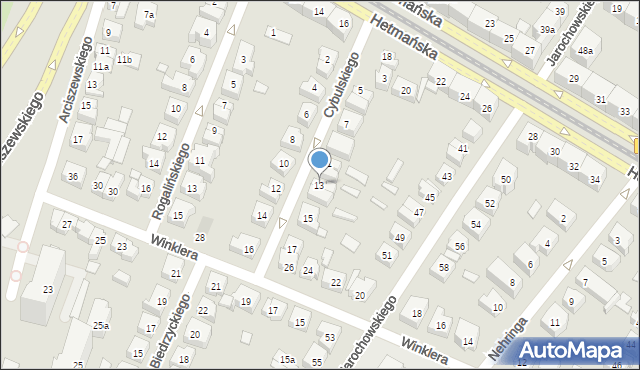 Poznań, Cybulskiego Wojciecha, 13, mapa Poznania