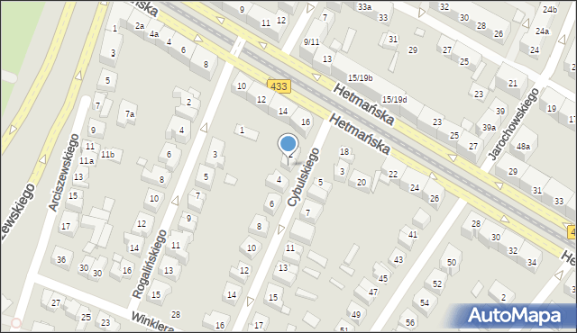 Poznań, Cybulskiego Wojciecha, 2a, mapa Poznania