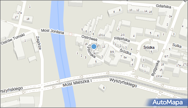 Poznań, Cybińska, 15, mapa Poznania