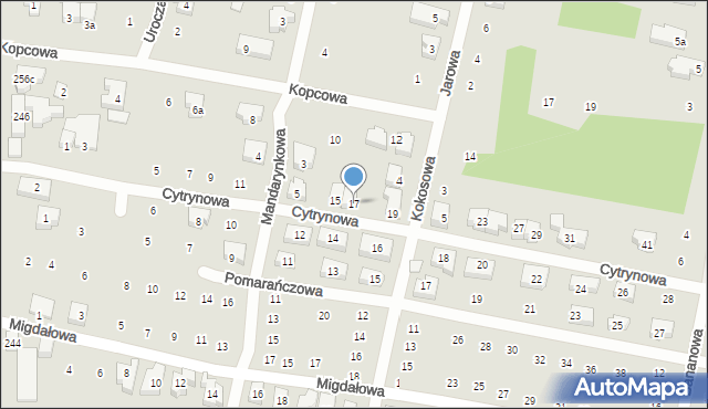 Poznań, Cytrynowa, 17, mapa Poznania