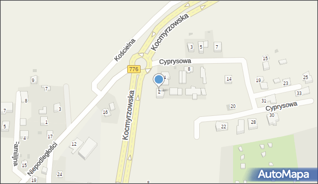 Prusy, Cyprysowa, 2, mapa Prusy