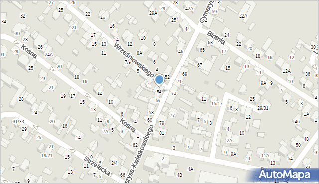 Radom, Cymerysa-Kwiatkowskiego Wiktora, 54, mapa Radomia