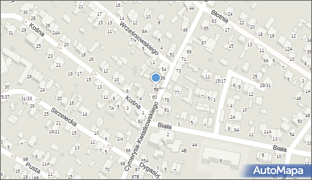 Radom, Cymerysa-Kwiatkowskiego Wiktora, 58, mapa Radomia
