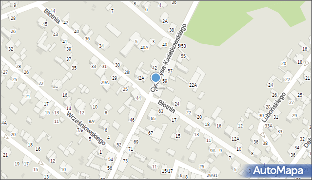 Radom, Cymerysa-Kwiatkowskiego Wiktora, 61, mapa Radomia