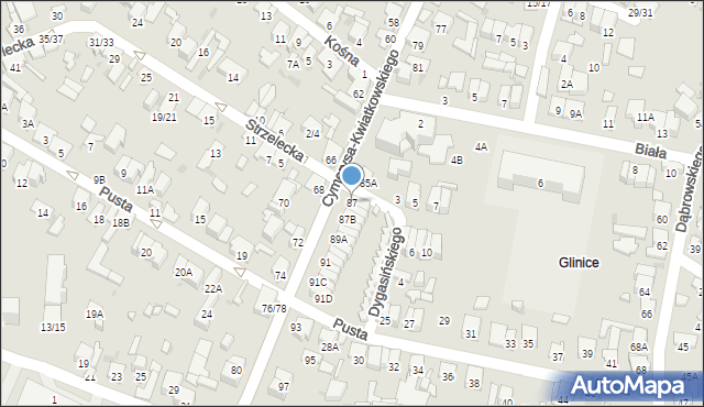 Radom, Cymerysa-Kwiatkowskiego Wiktora, 87, mapa Radomia