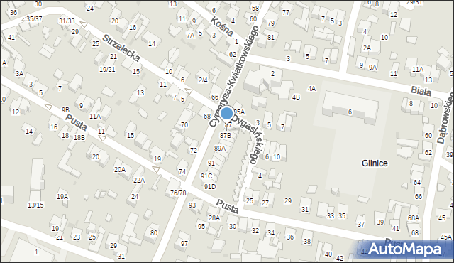 Radom, Cymerysa-Kwiatkowskiego Wiktora, 87A, mapa Radomia