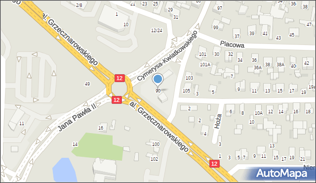 Radom, Cymerysa-Kwiatkowskiego Wiktora, 90, mapa Radomia