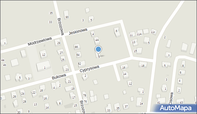 Reda, Cyprysowa, 3, mapa Reda