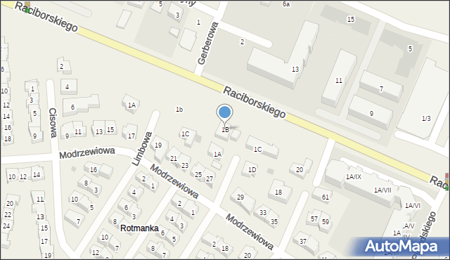 Rotmanka, Cyprysowa, 1B, mapa Rotmanka
