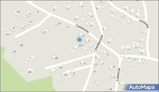 Rybnik, Cystersów, 19, mapa Rybnika