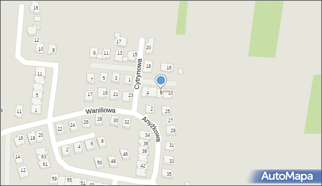 Rzeszów, Cytrynowa, 8, mapa Rzeszów