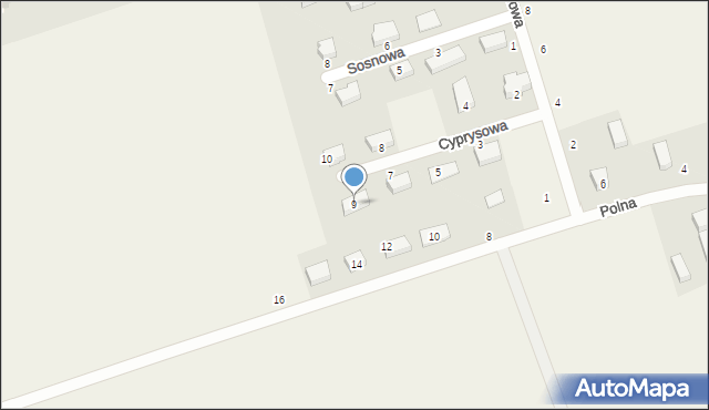 Skowarcz, Cyprysowa, 9, mapa Skowarcz